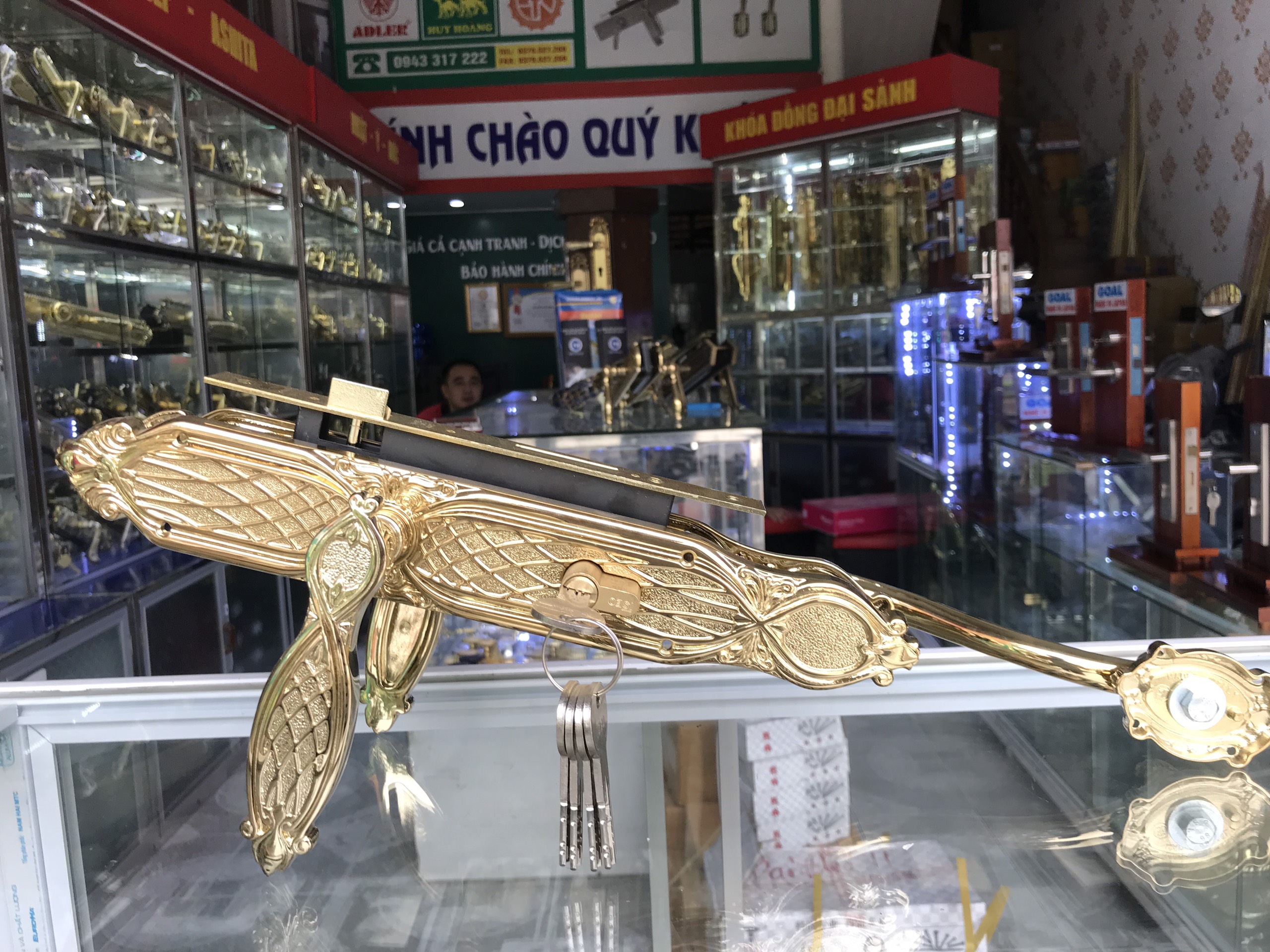 Khóa đồng đại sảnh PASINI made in italy XXL-003 PVD