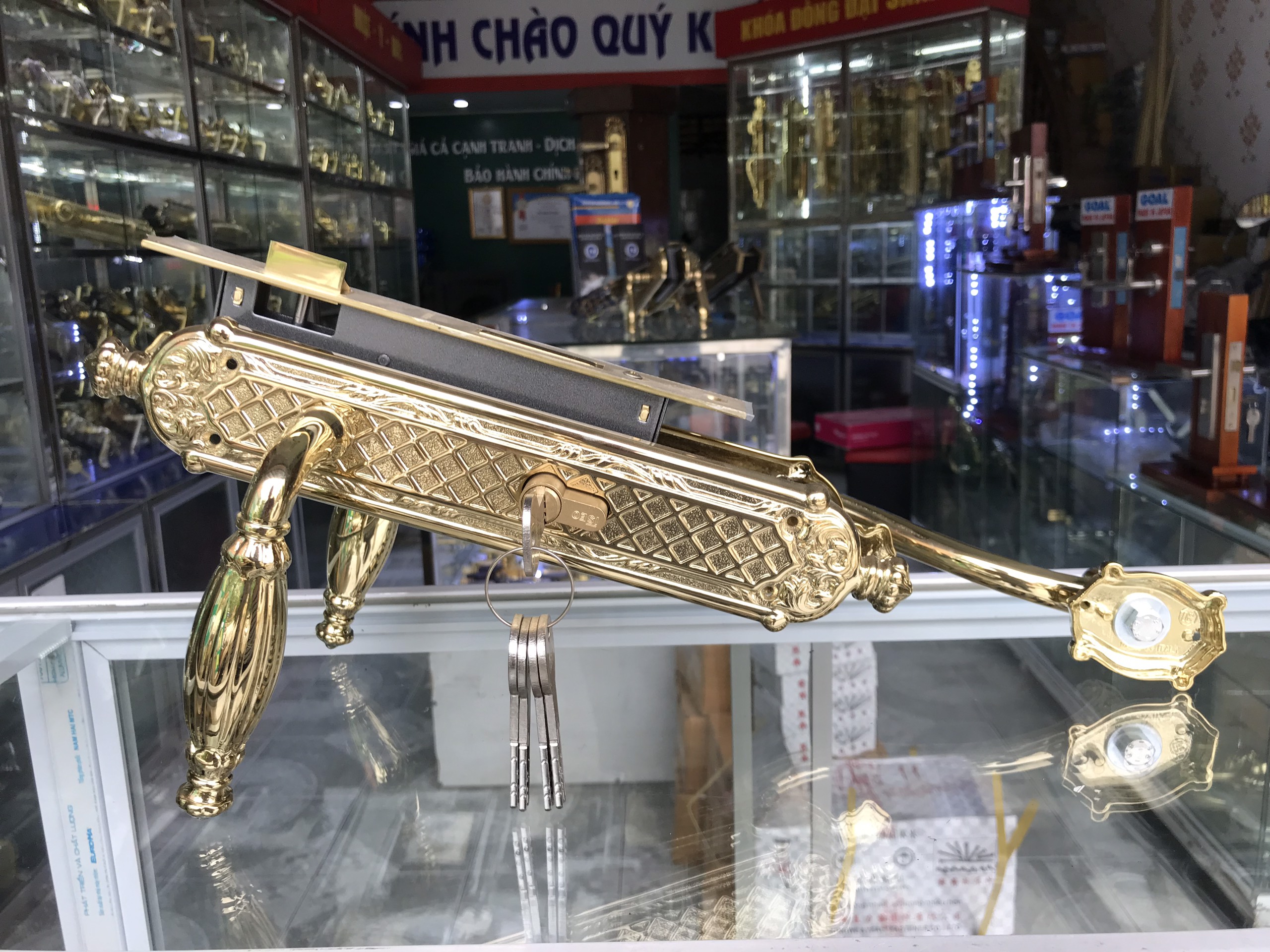 Khóa đồng đại sảnh PASINI made in italy XXL-002 PVD